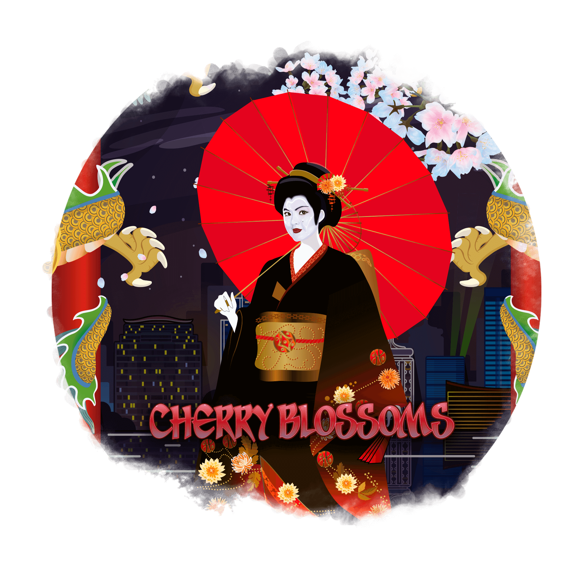 Geisha holding an umbrella