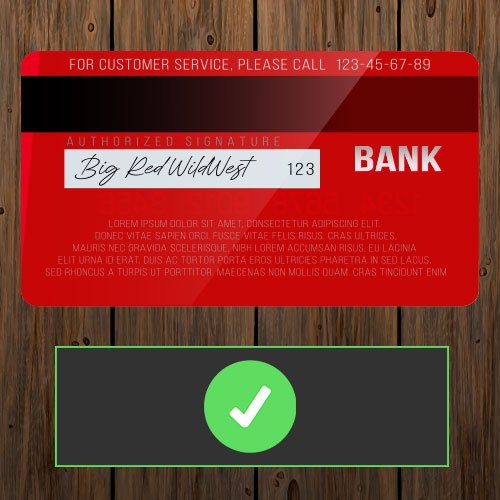 Credit Card Backside